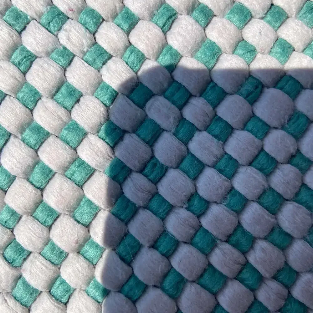 Vintage Teal & White Woven Placemats 4pc